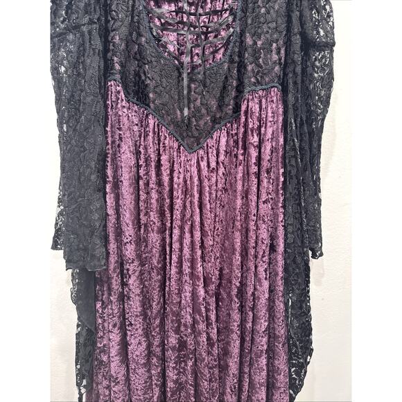 Legends By Jojo Bejano Whimsigoth Gothic Princess Gown Purple Black Velvet 1X - Picture 3 of 11